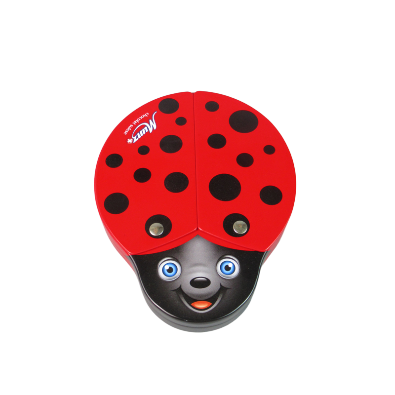 Ladybug shaped Tin box